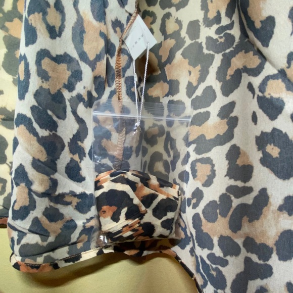 16W Leopard Print Sexy Bikini Cover SemiSheer Summer Beach Kimono Cardigan Brown - Picture 5 of 8